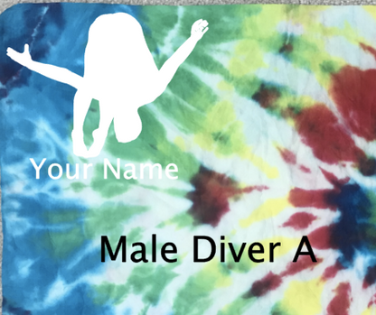Customized Tie Dye Shammy w/ Name & Diver Silhouette image 5