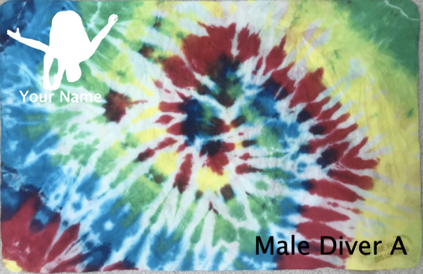 Customized Tie Dye Shammy w/ Name & Diver Silhouette image 4