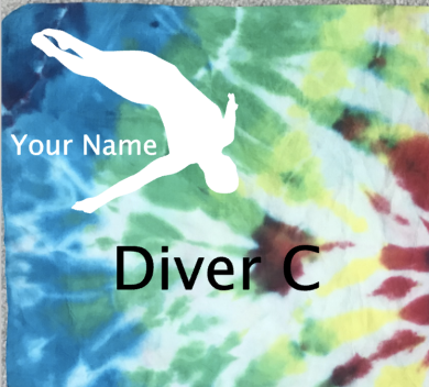 Customized Tie Dye Shammy w/ Name & Diver Silhouette image 8