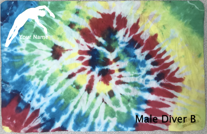 Customized Tie Dye Shammy w/ Name & Diver Silhouette image 6