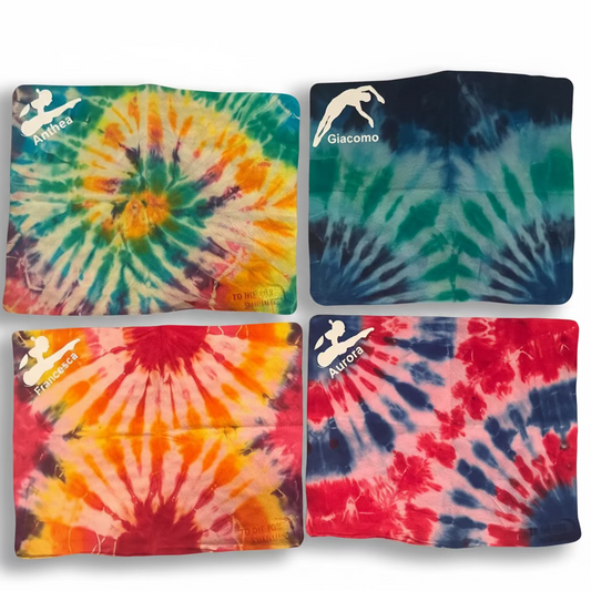 Customized Tie Dye Shammy w/ Name & Diver Silhouette