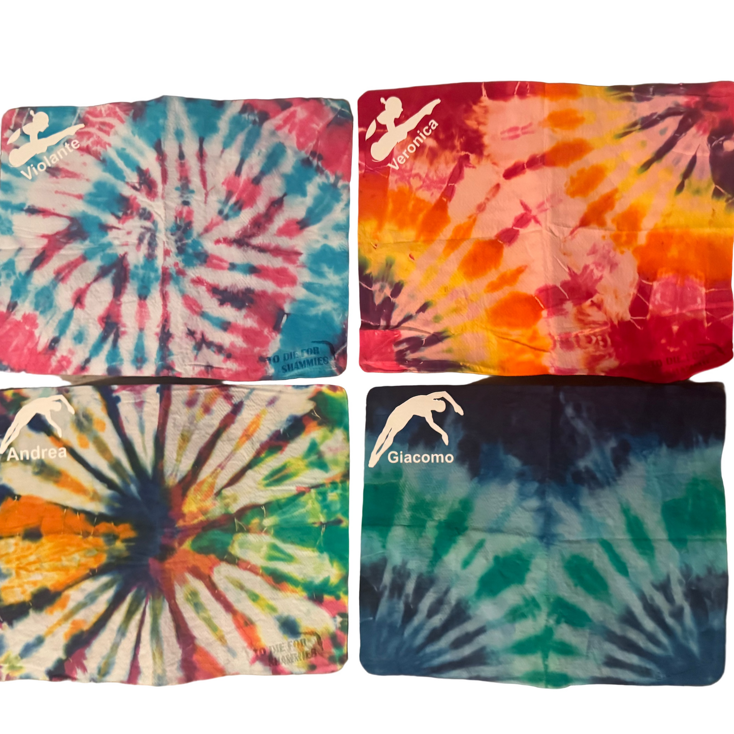 Customized Tie Dye Shammy w/ Name & Diver Silhouette
