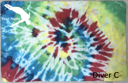 Customized Tie Dye Shammy w/ Name & Diver Silhouette image 9