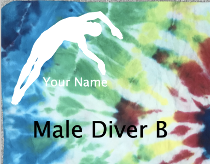 Customized Tie Dye Shammy w/ Name & Diver Silhouette image 7