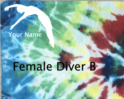 Customized Tie Dye Shammy w/ Name & Diver Silhouette image 2